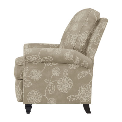 ProLounger Hewitt Transitional Roll-Arm Push Back Recliner in Floral Fabric