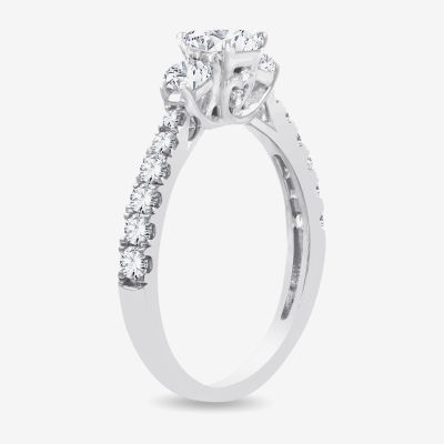 Love Lives Forever (H-I / Si1-Si2) Womens 1 CT. T.W. Lab Grown White Diamond 10K Gold Pear 3-Stone Engagement Ring