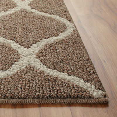 Maples Lattice Skid Resistant Indoor Rectangular Area Rug