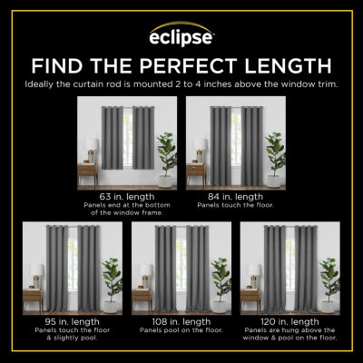 Eclipse Kids Bow Blackout Tab Top Single Curtain Panel