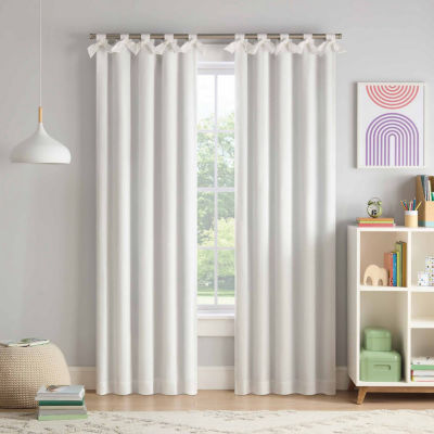 Eclipse Kids Bow Blackout Tab Top Single Curtain Panel