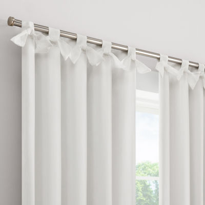 Eclipse Kids Bow Blackout Tab Top Single Curtain Panel