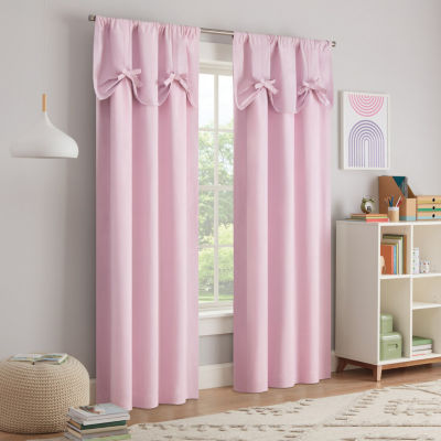 Eclipse Kids Bow Blackout Rod Pocket Single Curtain Panel