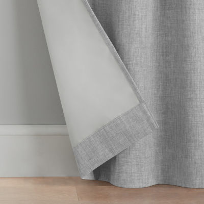 Eclipse Kids Chambray Blackout Grommet Top Single Curtain Panel