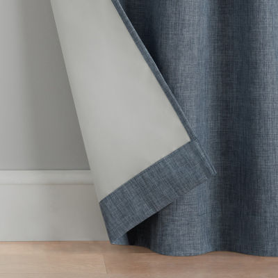 Eclipse Kids Chambray Grommet Top Blackout Single Curtain Panel