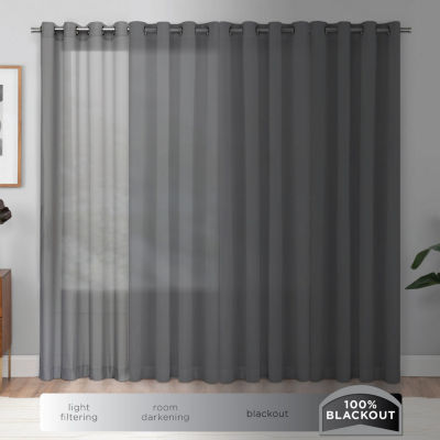 Eclipse Kids Chambray Grommet Top Blackout Single Curtain Panels