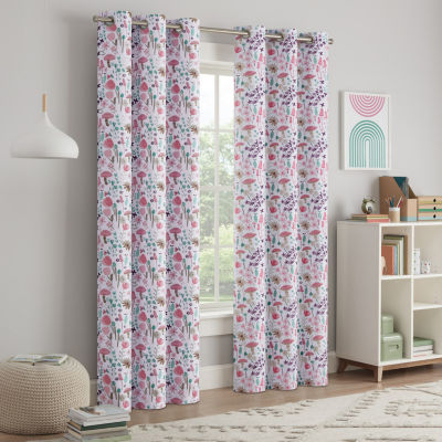 Eclipse Kids Mushroom Blackout Grommet Top Single Curtain Panel