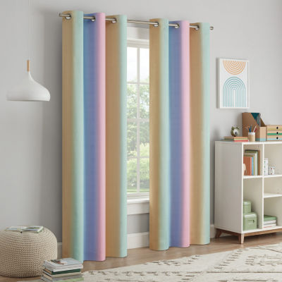 Eclipse Kids Rainbow Grommet Top Blackout Single Curtain Panels