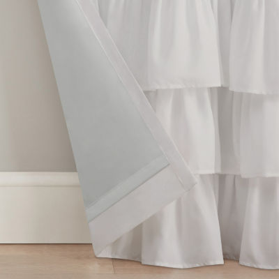 Eclipse Kids Tiered Ruffle Rod Pocket Blackout Single Curtain Panel