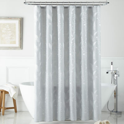 Stratford Park Payton - Cortina de ducha transparente con pompones, color  blanco, 72 x 72 pulgadas