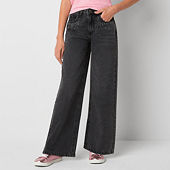 Thereabouts Little & Big Girls Wide Leg Jean, Color: Lt Wash Embr - JCPenney