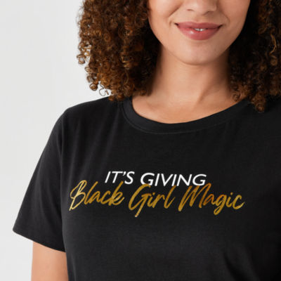 Hope & Wonder Black History Month Womens Short Sleeve 'Black Girl Magic' Graphic T-Shirt