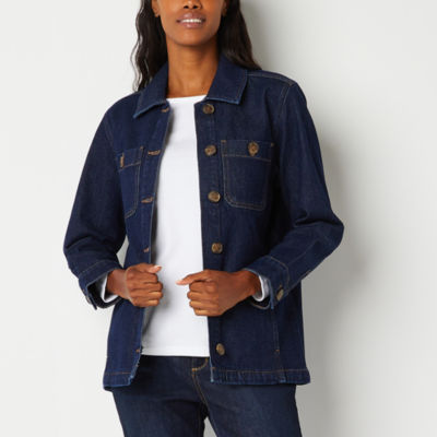 St. John's Bay Midweight Denim Womens Shirt Jacket