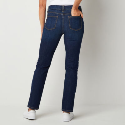 St. John's Bay Womens Mid Rise Straight Leg Jean