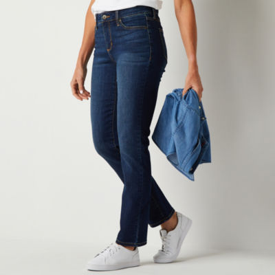 St. John's Bay Womens Mid Rise Straight Leg Jean