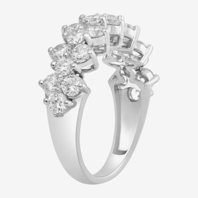 Womens 3 CT. T.W. Lab Grown White Diamond 10K Gold Cocktail Ring