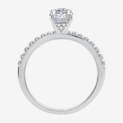 I Said Yes (H-I / I1) Womens / CT. T.W. Lab Grown White Diamond Sterling Silver Round Side Stone Engagement Ring