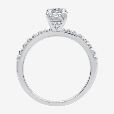 I Said Yes (H-I / I1) Womens 1 CT. T.W. Lab Grown White Diamond Sterling Silver Round Side Stone Engagement Ring