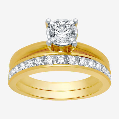 I Said Yes (H-I / I1) Womens 1 CT. T.W. Lab Grown White Diamond 14K Gold Over Silver Sterling Round Bridal Set