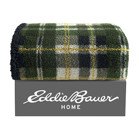 Eddie Bauer Trailhead Reversible Lightweight Throw, One Size, Green