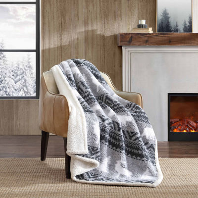 Eddie Bauer Woodland Fair Isle Reversible Lightweight Throw