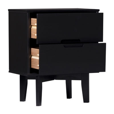 2-Drawer Groove Handle Nightstand