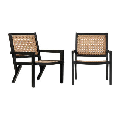Solid Wooden Rattan Patio Chair