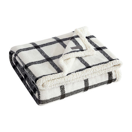 Eddie Bauer Bunkhouse Plaid Lightweight Throw, One Size, Beige