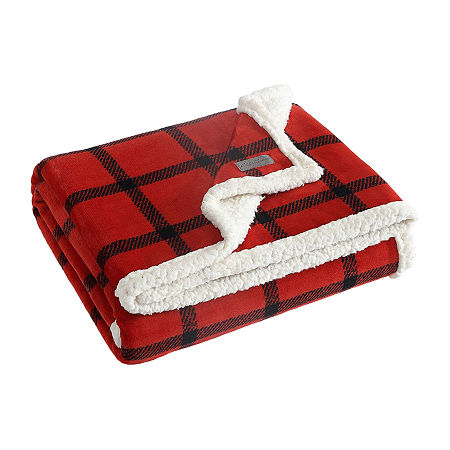 Eddie Bauer Bunkhouse Plaid Lightweight Throw, One Size, Red