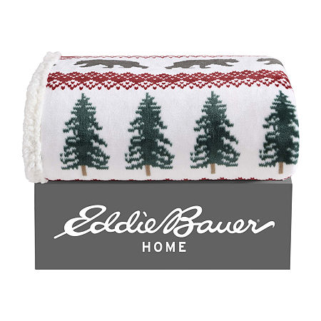 Eddie Bauer Grizzly Peak Lightweight Throw, One Size, Red