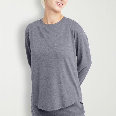 Hanes Womens Crew Neck Long Sleeve T-Shirt