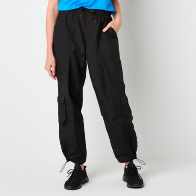 Xersion Womens Woven Mid Rise Cinched Parachute Cargo Pant