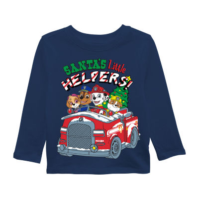 Toddler Boys Round Neck Long Sleeve Paw Patrol Graphic T-Shirt