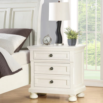 Avalon Furniture Wright  3 Drawer Nightstand in Oyster White