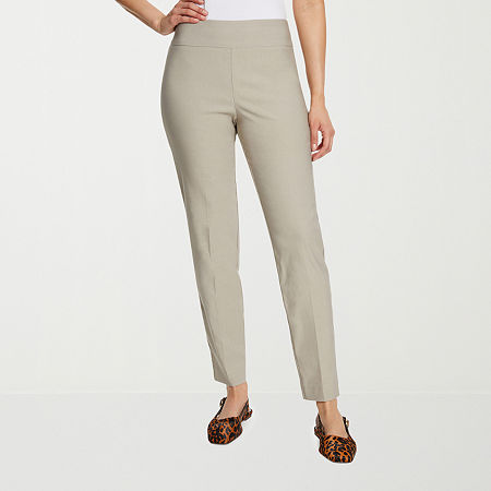 Gloria Vanderbilt Regular Fit Straight Trouser, 8, Beige