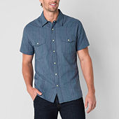 Wrangler Checotah Mens Classic Fit Long Sleeve Striped Button-Down Shirt