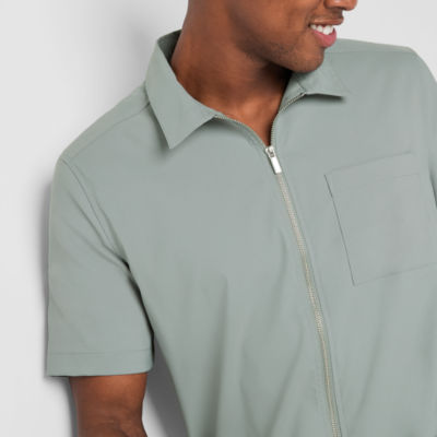 Stylus Mens Short Sleeve Zip Front Pocket T-Shirt