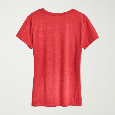 All Misfit Welcome Womens Crew Neck Short Sleeve Regular Fit Rudolph Graphic T-Shirt