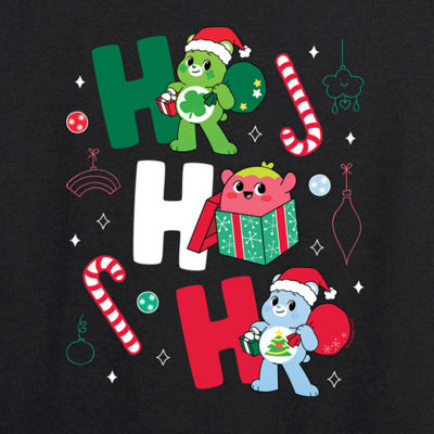 Ho Ho Ho Womens Crew Neck Long Sleeve Regular Fit Care Bears Graphic T-Shirt