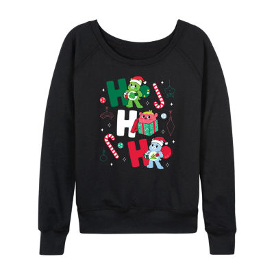 Ho Ho Ho Womens Crew Neck Long Sleeve Regular Fit Care Bears Graphic T-Shirt