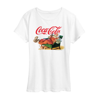 Santa Lounging Womens Crew Neck Short Sleeve Regular Fit Graphic T-Shirt