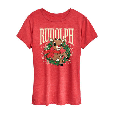 Rudulph Womens Crew Neck Short Sleeve Regular Fit Rudolph Graphic T-Shirt