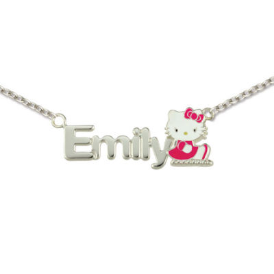 Hello Kitty® Personalized Girls Sterling Silver and Enamel Name