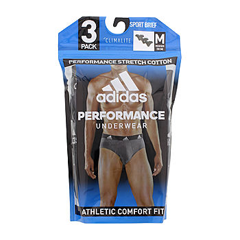 adidas Performance Stretch Cotton 3 Pack Briefs, Color: Black - JCPenney