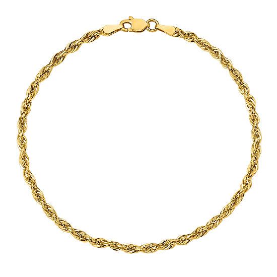 14K Gold 7 Inch Semisolid Rope Chain Bracelet