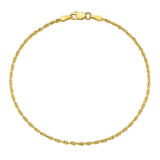 10K Gold 9 Inch Solid Rope Chain Bracelet