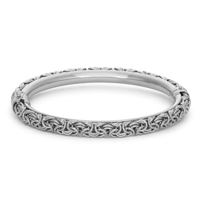 Unisex Adult Sterling Silver Bangle Bracelet