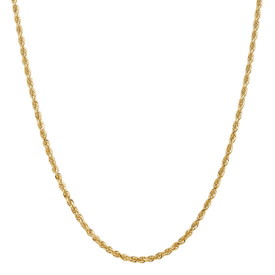 14K Gold 24 Inch Solid Rope Chain Necklace