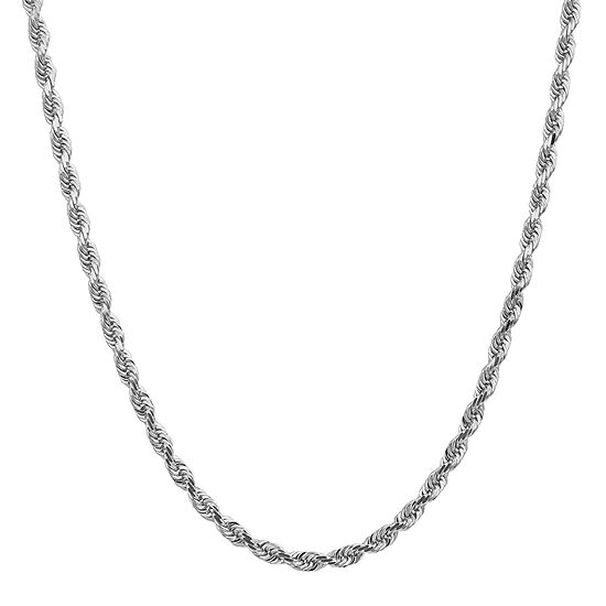 14K White Gold 30 Inch Rope Chain Necklace