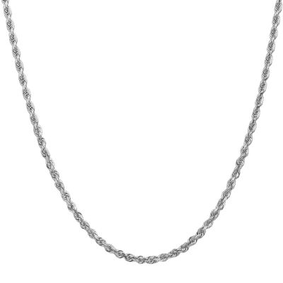 14K White Gold Inch Rope Chain Necklace